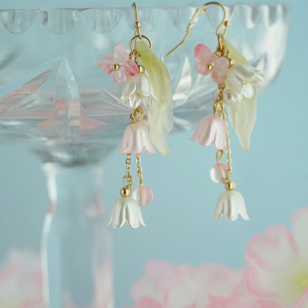 Handmade lily of the valley earrings